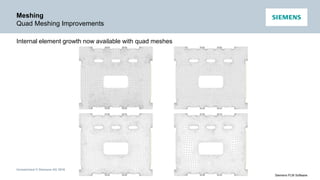 Unrestricted © Siemens AG 2016
Siemens PLM Software
Meshing
Quad Meshing Improvements
Internal element growth now available with quad meshes
 