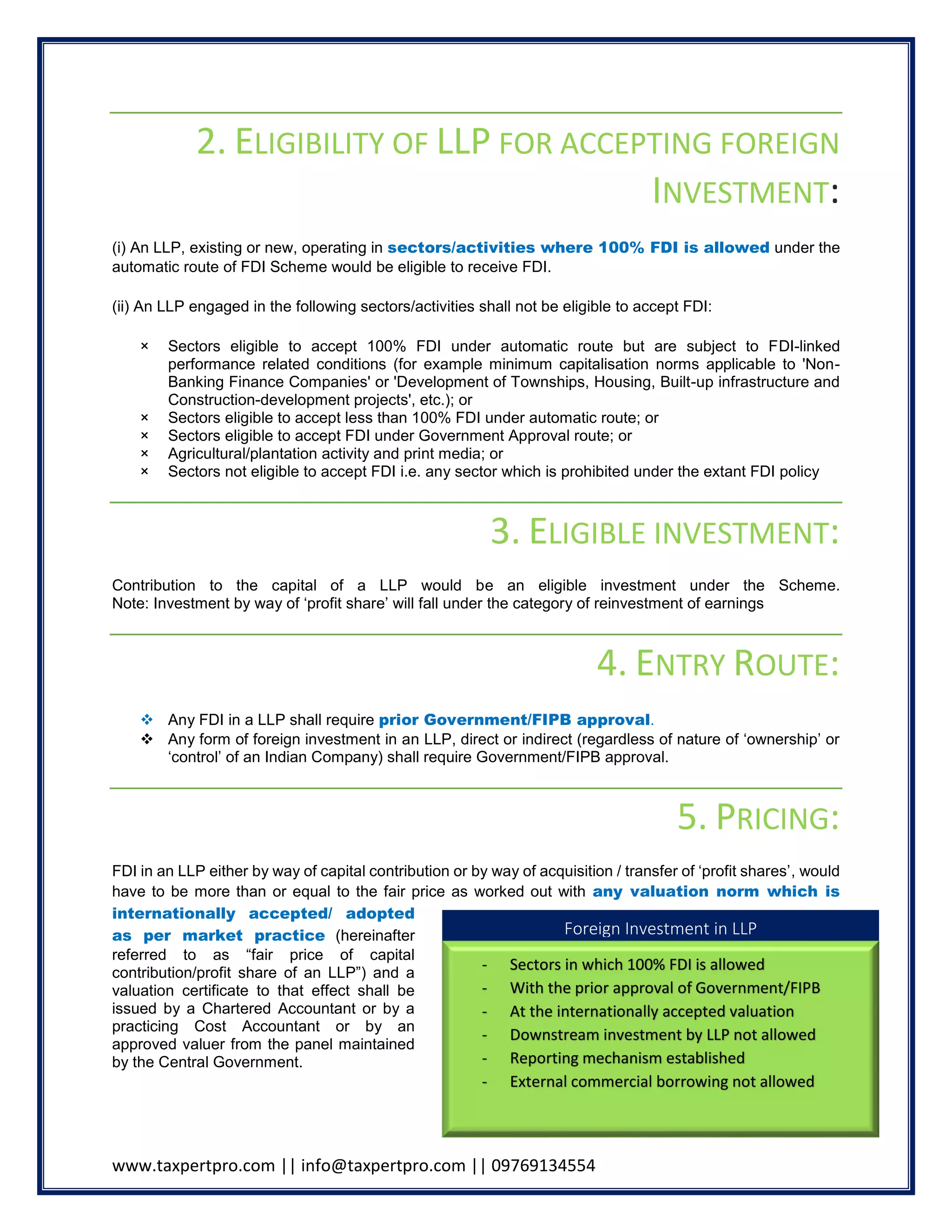 Foreign Investment in LLP PDF