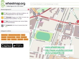 • www.wheelmap.org
                          • http://www.youtube.com/wat
                            ch?v=u7ddxtFK1T8
OpenStreetMap @ femcamp                                  5
 