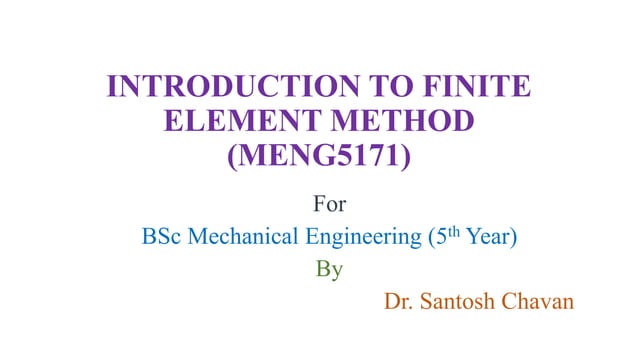 Finite element method | PPTX