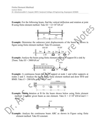 Beam Deflection Notes.pdf Fem class notes | PDF