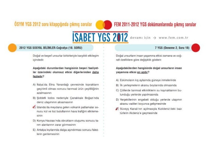 Osym 2012 Ygs Cografya Sorulari