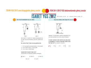 ÖSYM 2012 YGS Fizik Soruları
