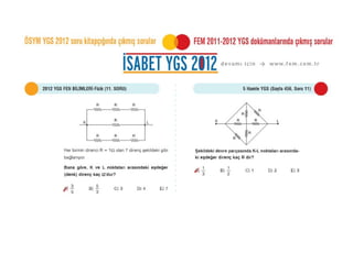 ÖSYM 2012 YGS Fizik Soruları