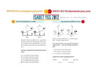 ÖSYM 2012 YGS Fizik Soruları