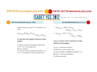 ÖSYM 2012 YGS Kimya Soruları