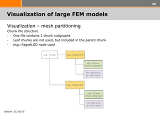 Visualization of large FEM models  <ul><li>Visualization – mesh partitioning </li></ul><ul><li>Chunk file structure </li><...