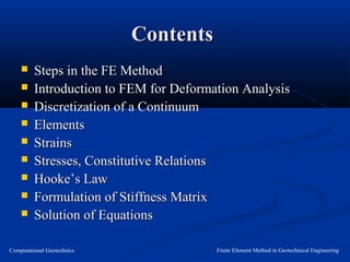 Fem in geotech engineering | PPT