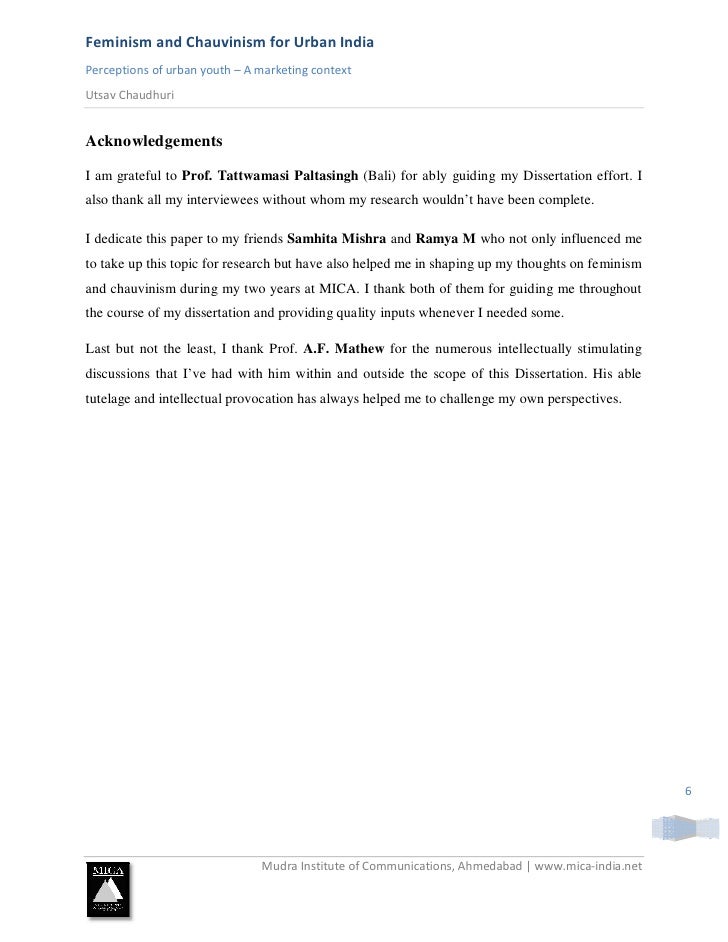 Phd thesis on feminism