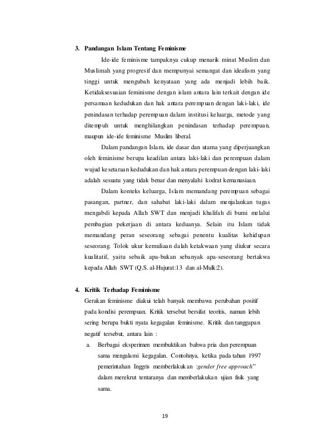 Makalah Islam Perempuan Dan Feminisme