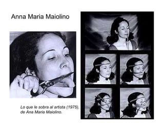 Anna Maria Maiolino Lo que le sobra al artista (1975), de Ana Maria Maiolino. 