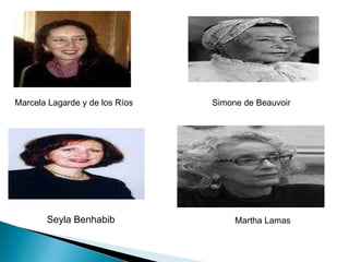 Marcela Lagarde y de los Ríos Seyla Benhabib Simone de Beauvoir Martha Lamas 