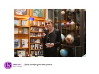 Gloria Steinem gives her speech 