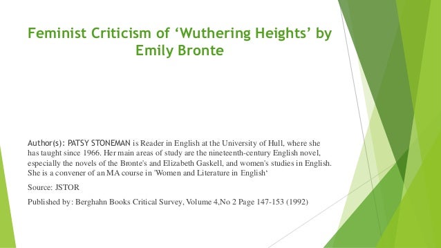 feminist criticism of wuthering heights by muhammad arif wuthering heights critical essays