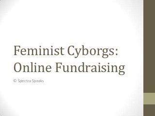 Feminist Cyborgs:
Online Fundraising
© Spectra Speaks
 