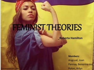 FEMINIST THEORIES
_Roberta Hamilton
Members:
Angcual, Joan
Pannay, Benorina Joy
Polon, ArlynCosmopolitan.com
 