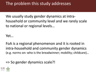 Exploring feminization of agriculture through gender dynamics across scales