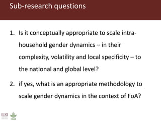 Exploring feminization of agriculture through gender dynamics across scales