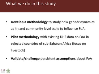 Exploring feminization of agriculture through gender dynamics across scales