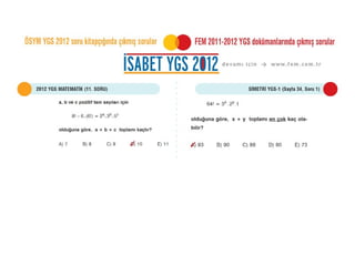 ÖSYM 2012 YGS Matematik Soruları | PPT