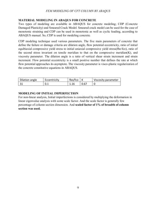 Finite Element Modeling of Concrete Filled Steel column Under Axial ...
