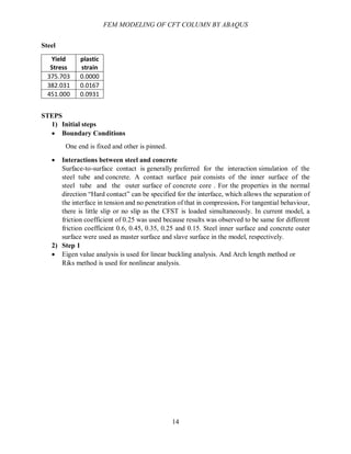 Finite Element Modeling of Concrete Filled Steel column Under Axial ...