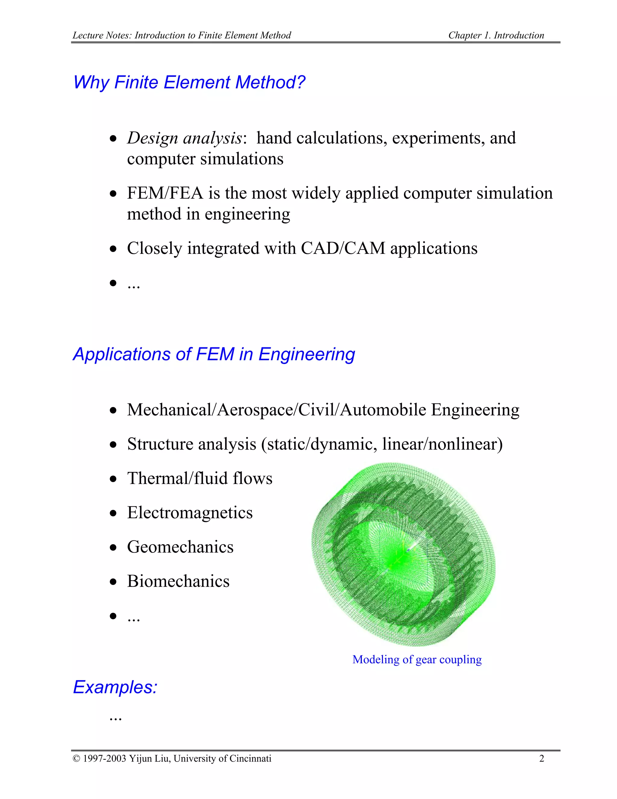 Finite Element Methode (FEM) Notes | PDF