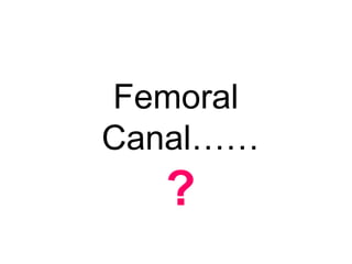 Femoral  Canal…… ? 