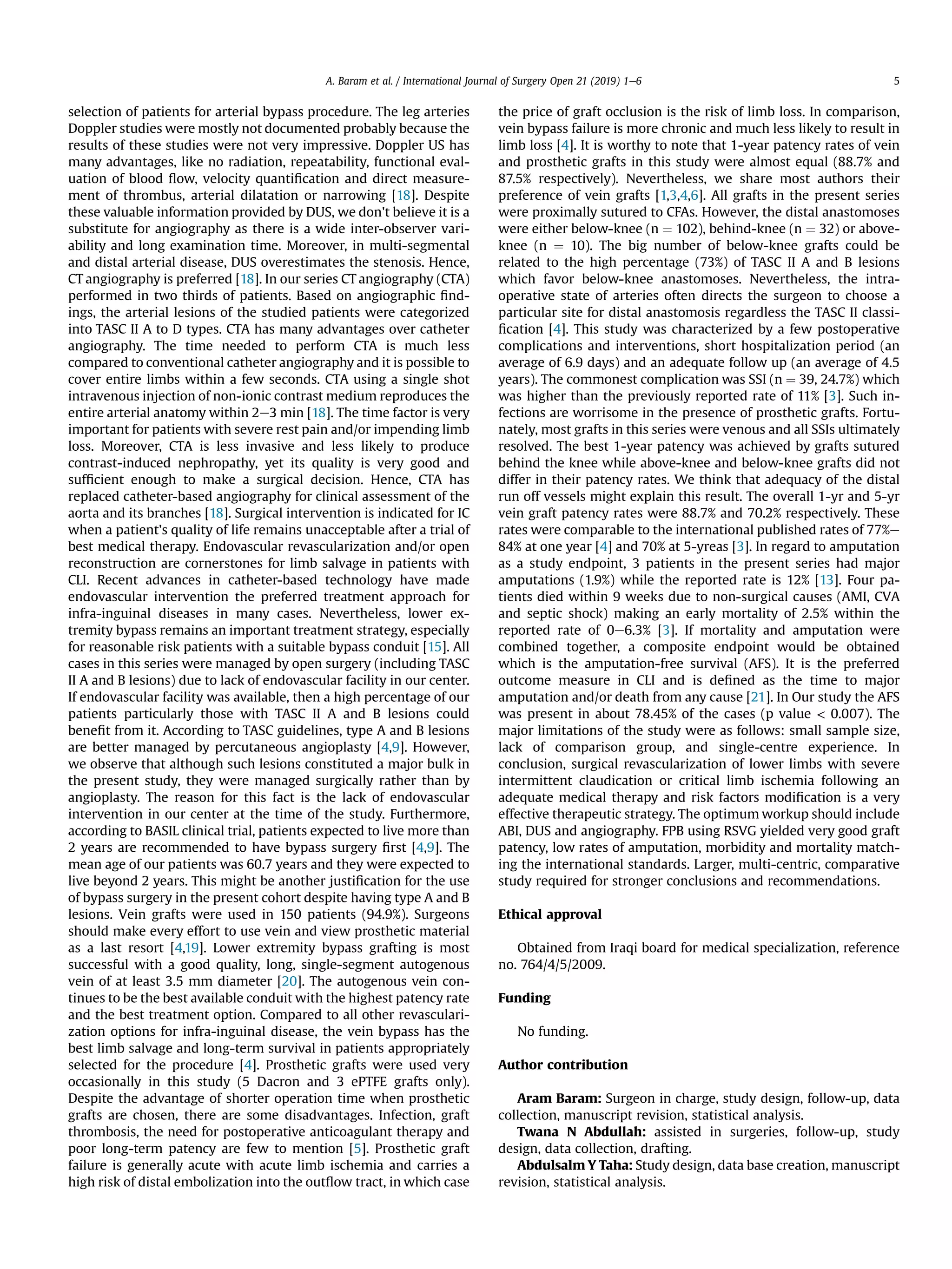 Femoropopliteal bypass for revascularization of chronic ischemia of ...