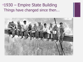 +1930 – Empire State Building
Things have changed since then…
3
 