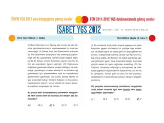 ÖSYM 2012 YGS Türkçe Soruları