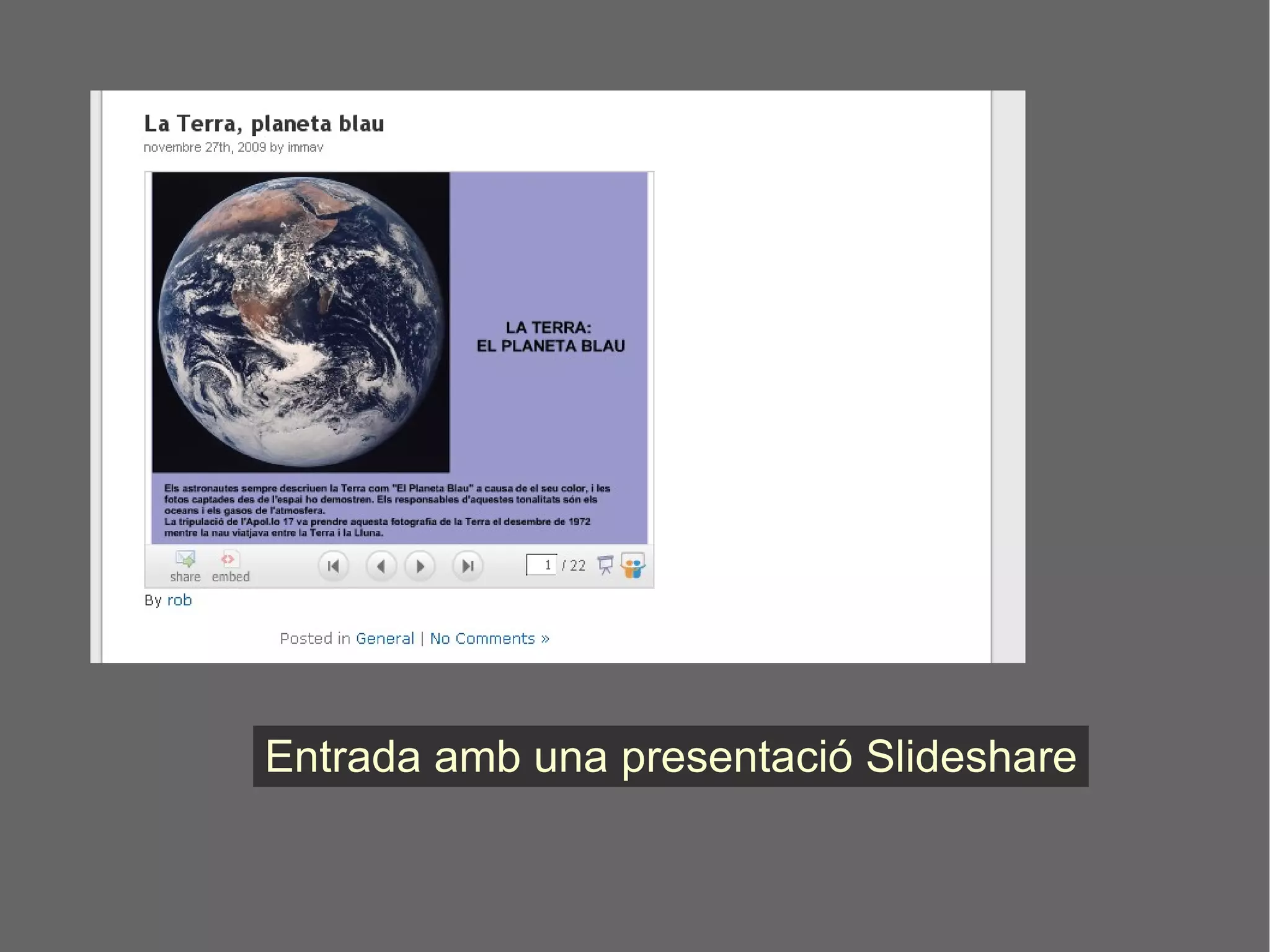 Entrada amb una presentació Slideshare 