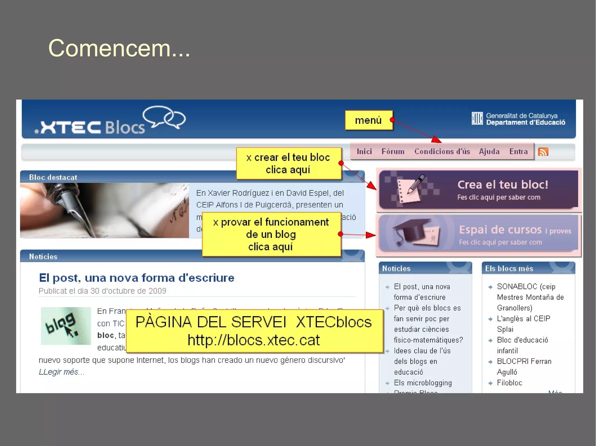 Comencem... 