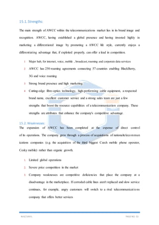 project report on AWCC(Afghan Wireless Communication Co.. | DOCX