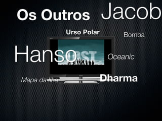 Os Outros          Jacob
      Urso Polar        Bomba


Hanso               Oceanic

                   Dharma
 