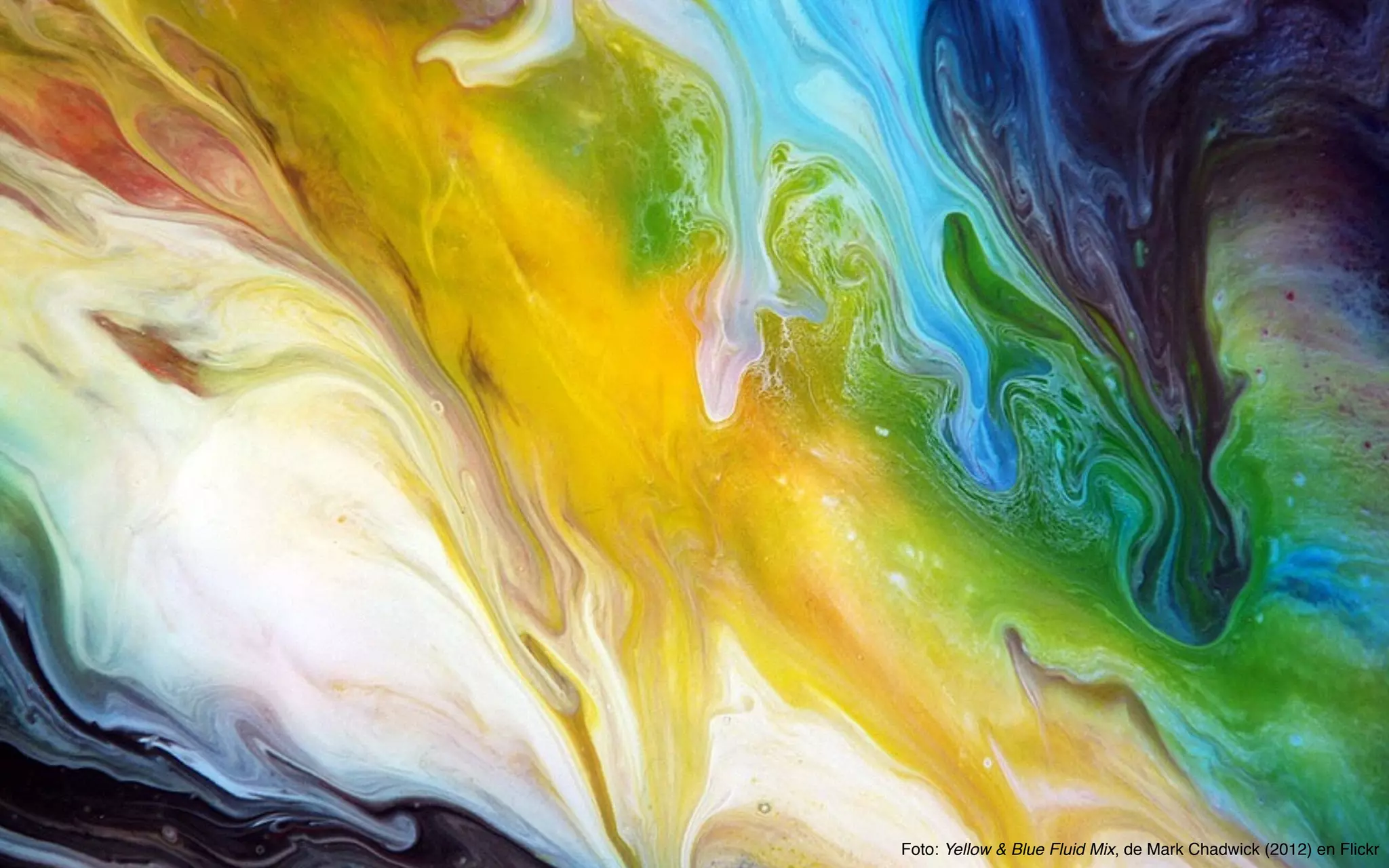 Foto: Yellow & Blue Fluid Mix, de Mark Chadwick (2012) en Flickr
 
