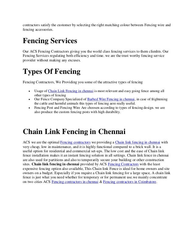 ACS Fencing contractors