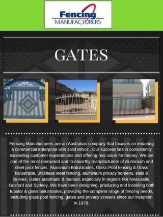 Fencing manufacturers - Gates