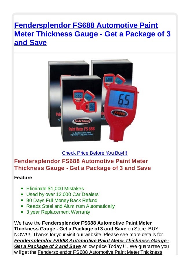 Fendersplendor fs688 automotive paint meter thickness gauge get a