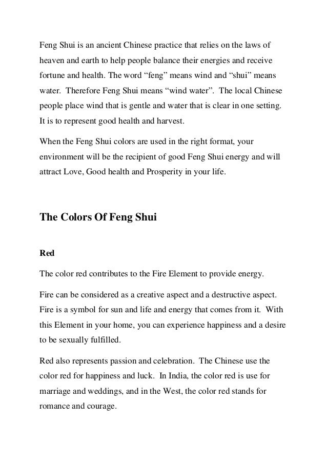 Feng Shui Colors Secret Of Love Health And Prosperity Feng Shui Colors Secret Of Love Health And Prosperity