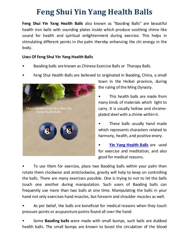 Feng shui health balls