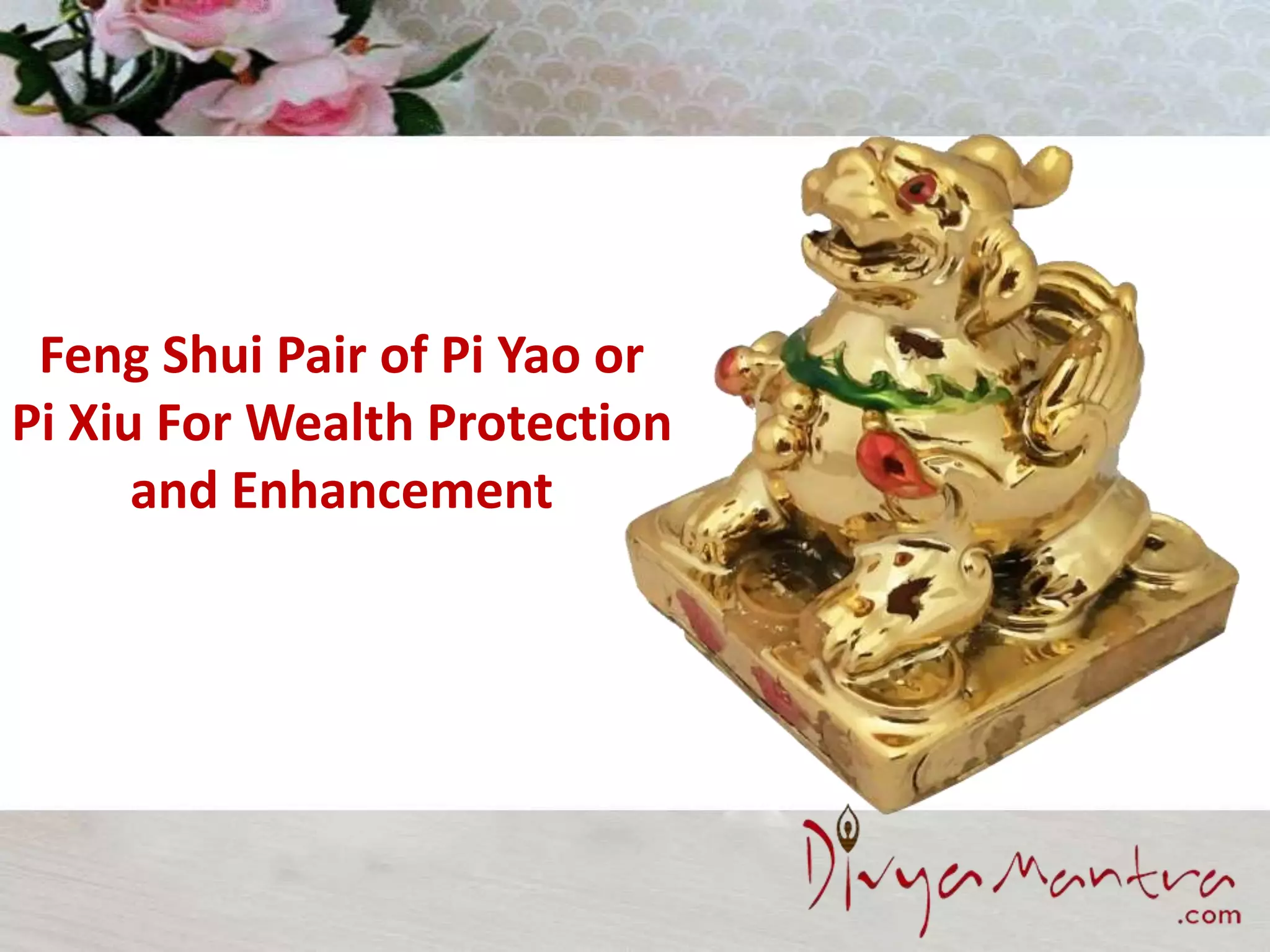 Paire Pi Yao Feng Shui Betterdecor - Porte-bonheur Richesse - Résine Laiton