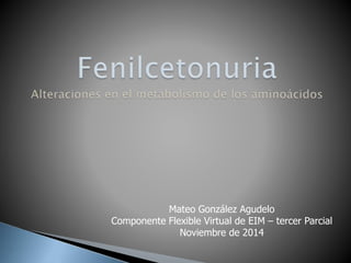 Mateo González Agudelo
Componente Flexible Virtual de EIM – tercer Parcial
Noviembre de 2014
 