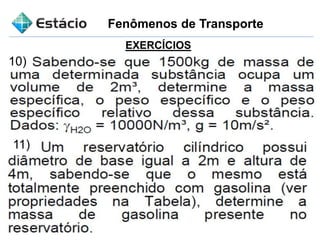 Fenômenos de Transporte
EXERCÍCIOS
10)
11)
 