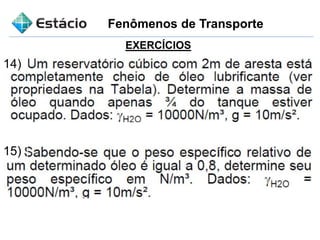 Fenômenos de Transporte
EXERCÍCIOS
14)
15)
 