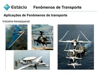 Fenômenos de Transporte
Aplicações de Fenômenos de transporte
Indústria Aeroespacial
 