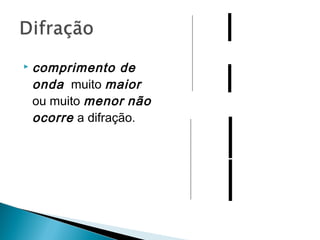    comprimento de
    onda muito maior
    ou muito menor não
    ocorre a difração.
 