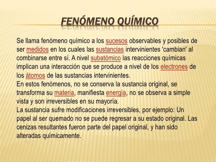 Fenómenos químicos