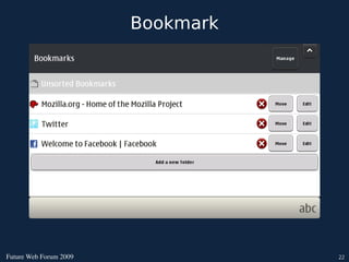 Bookmark




FutureWebForum2009              22
 