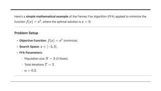 fennec fox optimization algorithm for optimal solution | PPT